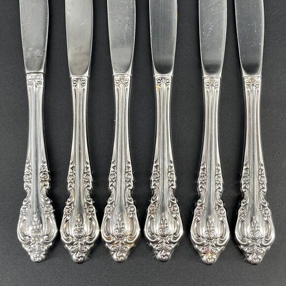 Vintage Oneida Community Stainless BRAHMS Set of 6 Knives - Picture 3 of 16